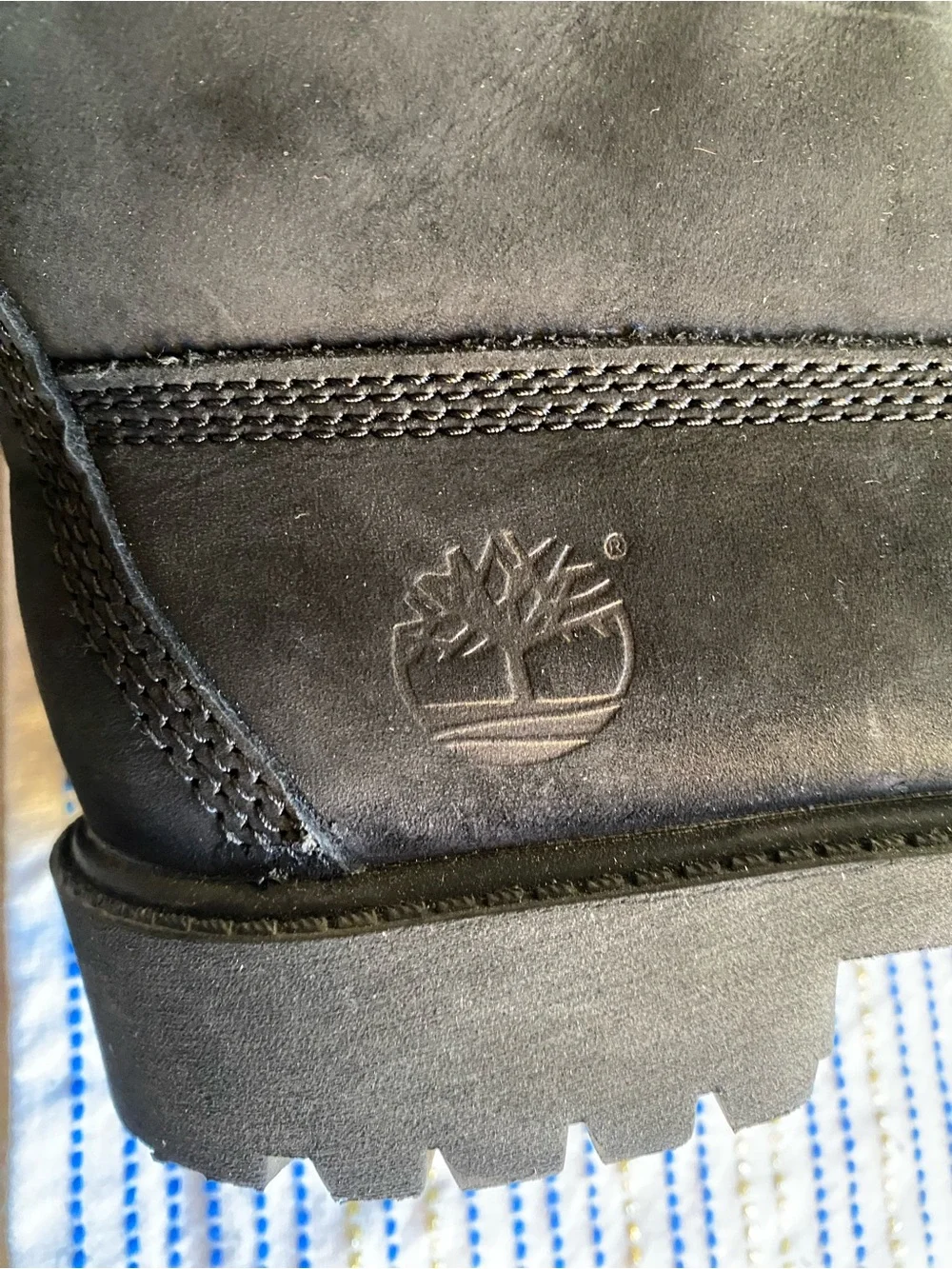 Timberland Junior's Size 5 EU 37.5 6” Premium Black Suede Work Boots NEW